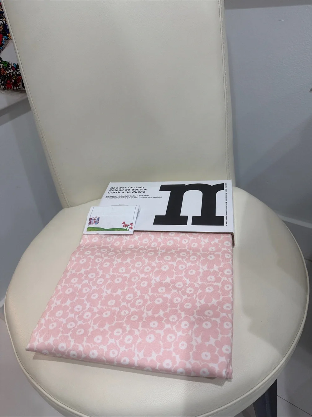 Marimekko Pink and White Floral Shower Curtain